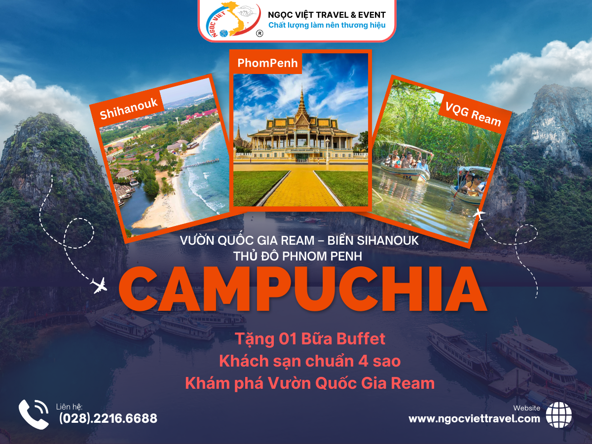 TOUR CAMPUCHIA - BAVET - REAM - BIỂN SIHANOUK - PHNOM PENH